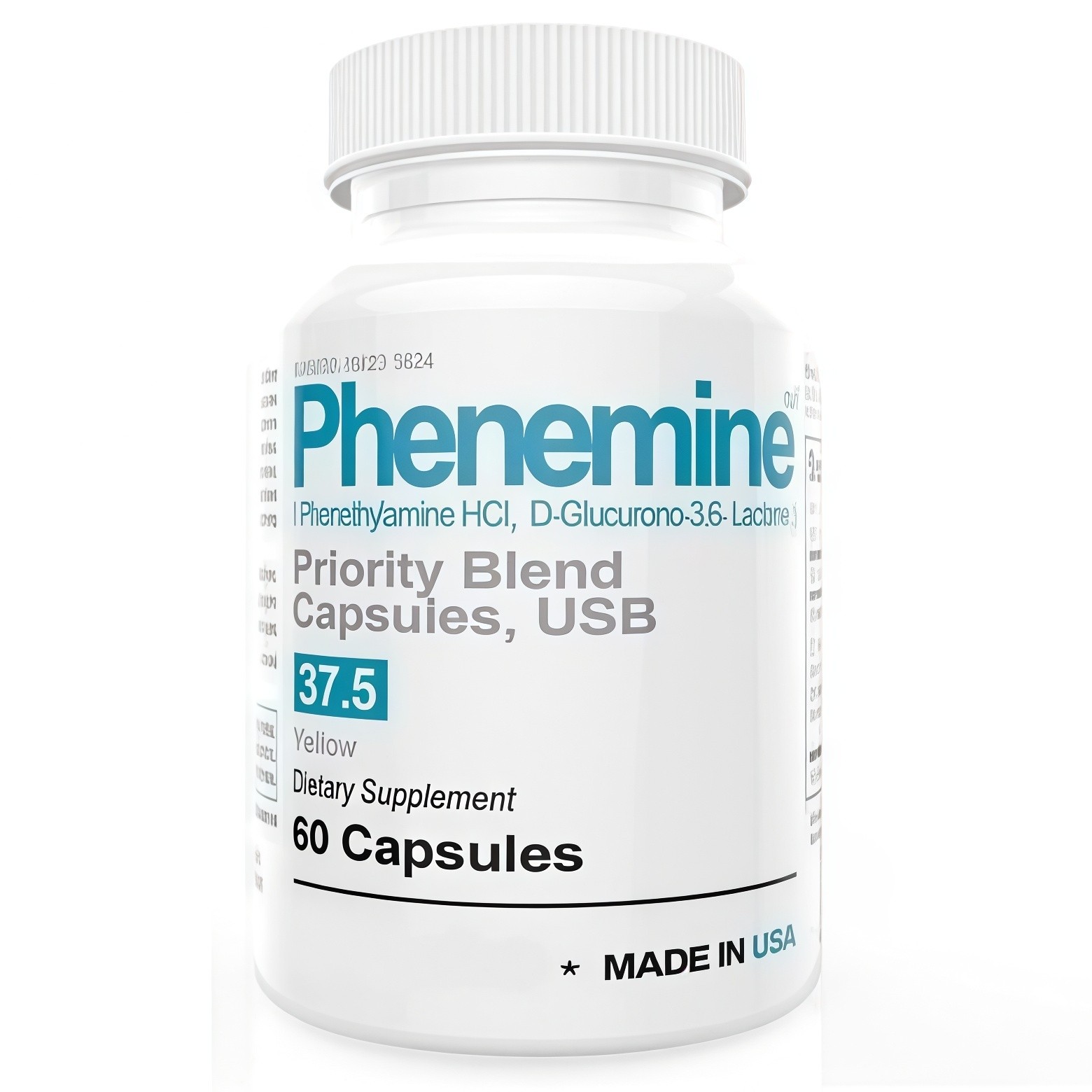 (1 Bottle) Phen 37.5 Strong Fat Burner Weight Loss Capsules 60 Capsules