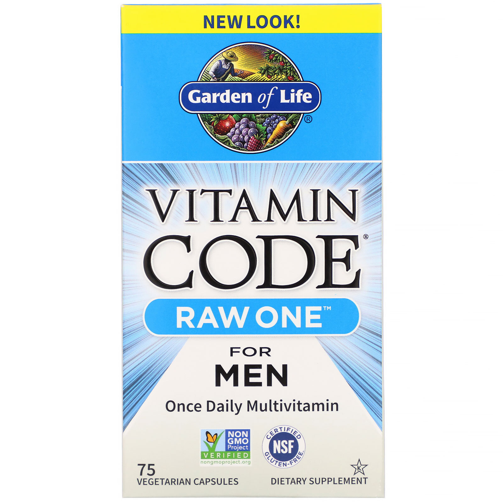 Vitamin Code, RAW One, Once Daily Multivitamin For Men, 75 Vegetarian Capsules