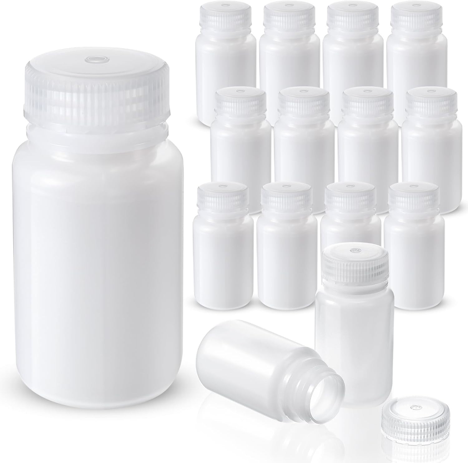 30 Pcs 4 oz Sample Bottle with Cap Wide Mouth Reagent Bottle Plastic Hdpe Jar…