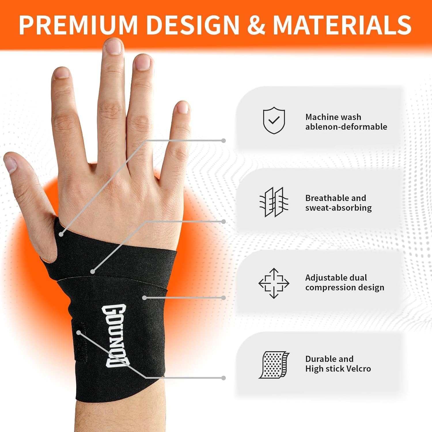 2 Pcs Wrist Brace Support Compression Sleeve Arthritis Gym Carpal Tunnel Hand US