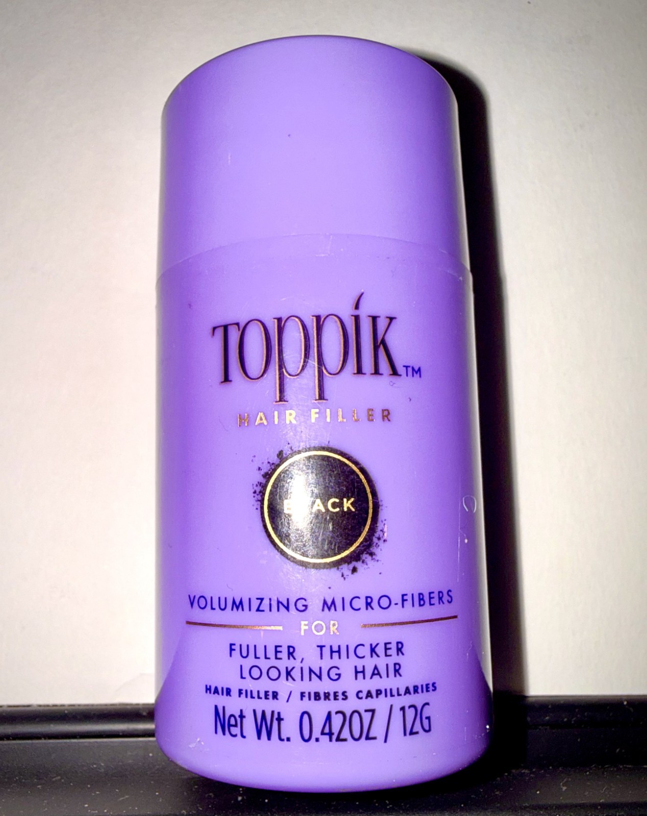 Toppik Hair Filler BLACK Volumizing Micro Fibers Fuller Thicker 0.42oz Brand New