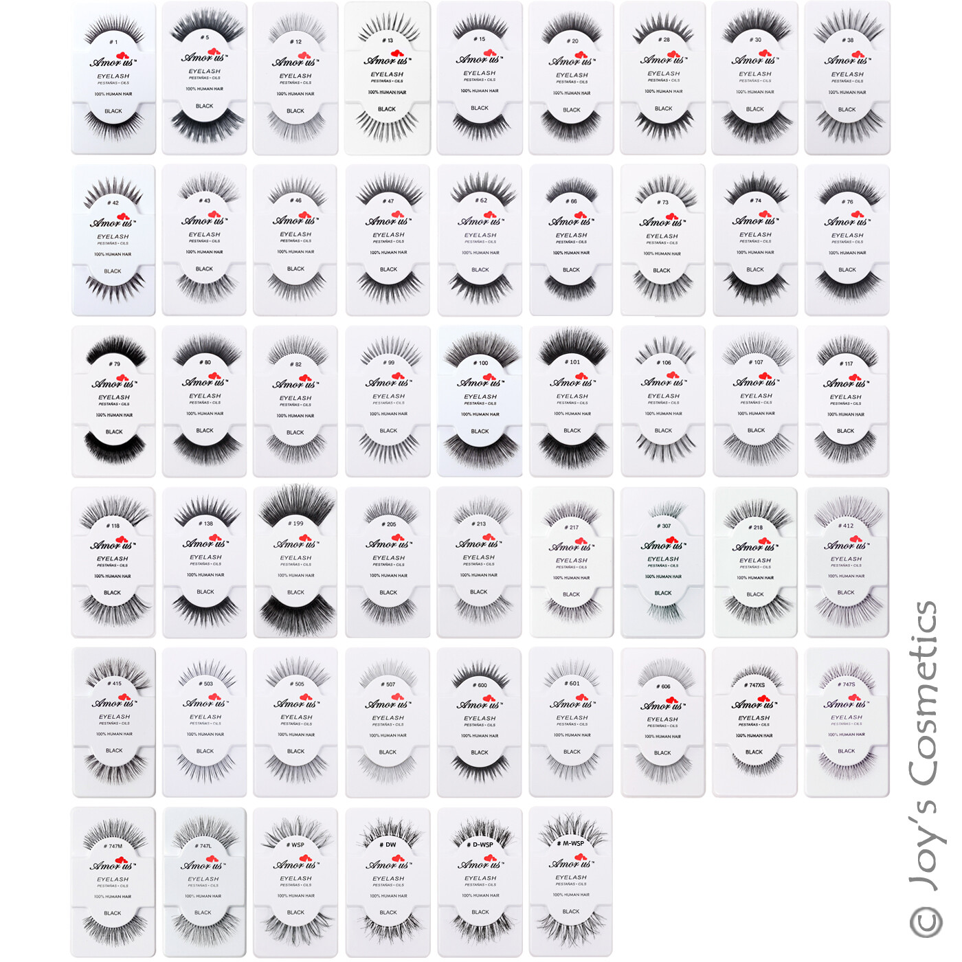 20 AMOR US Human Hair False Eyelashes – 20 Pairs “Pick Your 1 Type” *Joy’s*