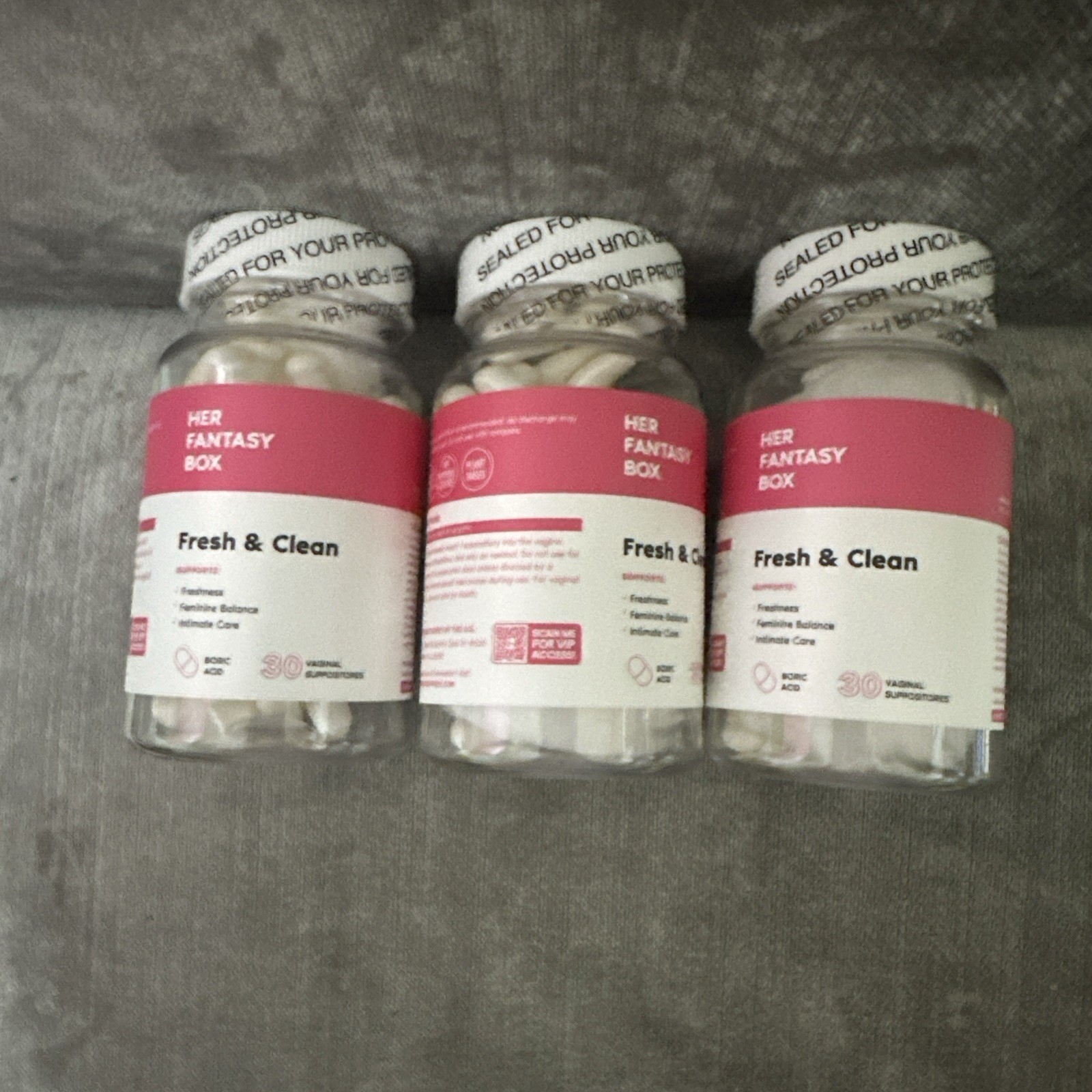| Fresh & Clean Boric Acid for pH Balance,oso Control & Comfort – 30 Count PACk3