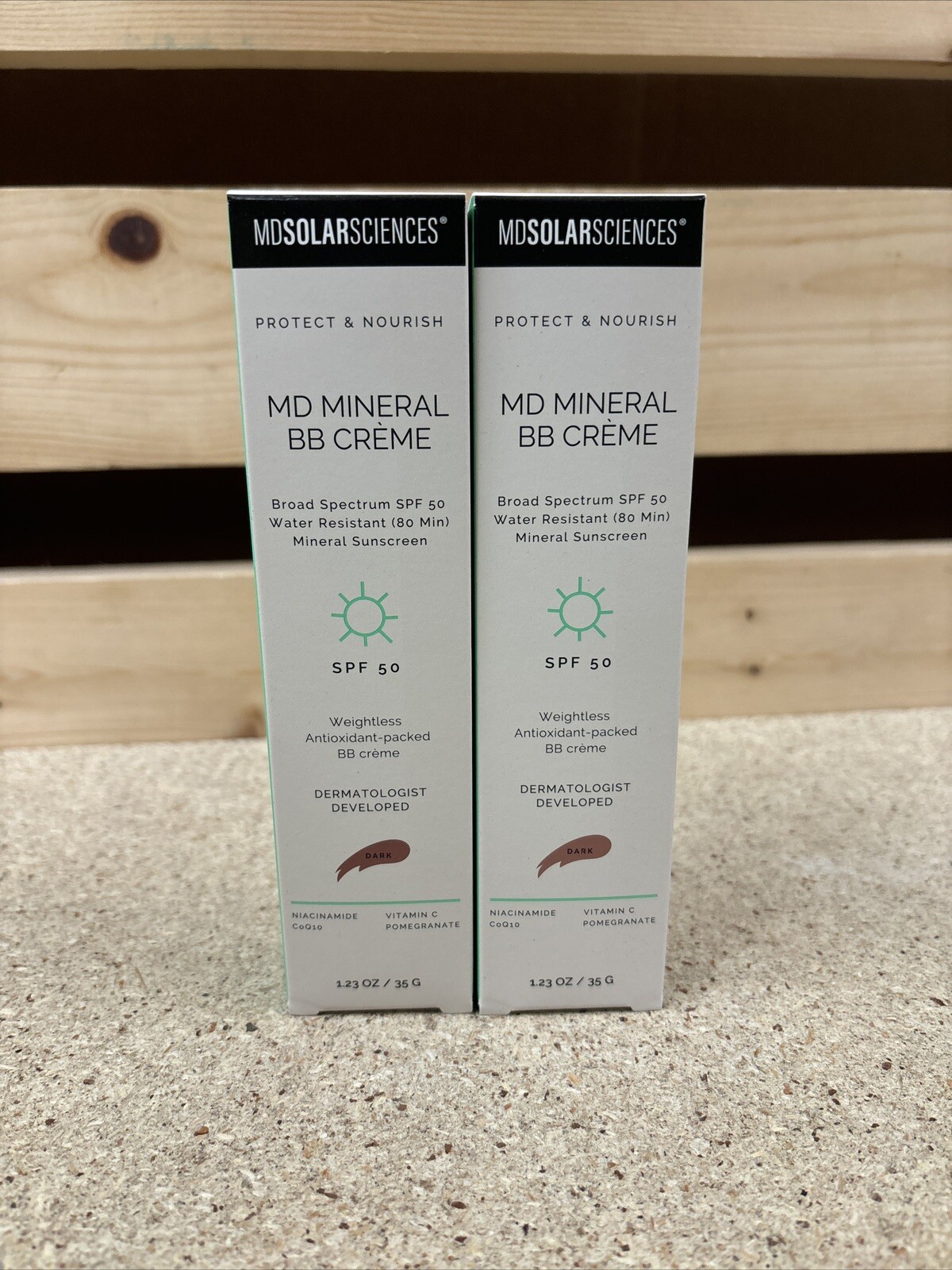 Lot of 2- MD Solar Sciences Mineral BB Creme Sunscreen SPF 50 dark, exp:07/2025