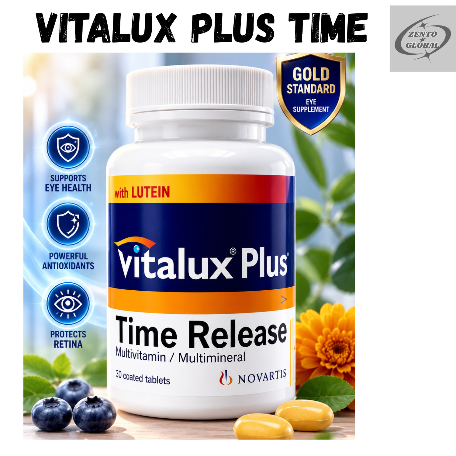 FREE SHIPPING NEW! VITALUX Plus Time Release Multivitamin & Multimineral 30’s