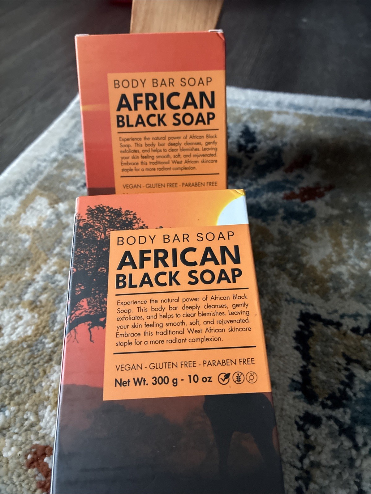 African Black Soap Bar Multipack 2 Bars 10 Oz Vegan Gluten Free Natural Skin