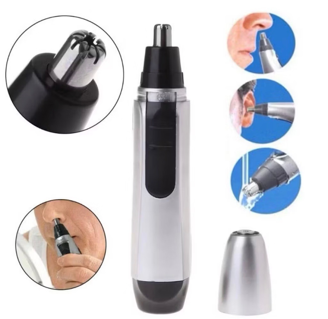 Wireless Nose Ear Hair Trimmer Face Eyebrow Mustache Beard Shaver Clipper Unisex