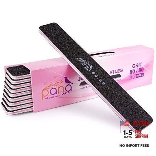 10pcs – Jumbo Double-Sided Emery Nail File for Grit (80/80) Black (Jumbo)