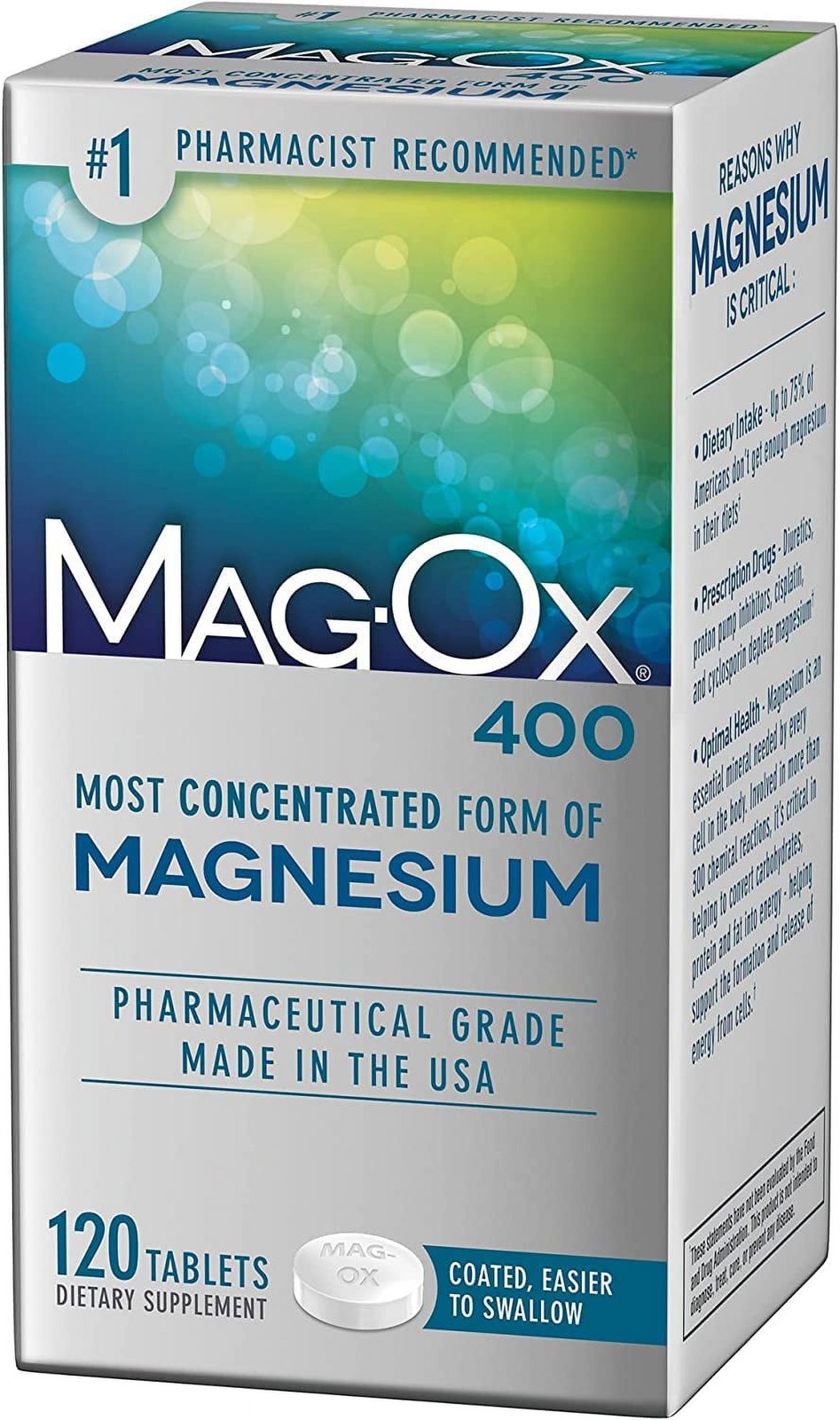 Magnesium Oxide Supplement Tablets – 120 Count for Wellness & Vitality