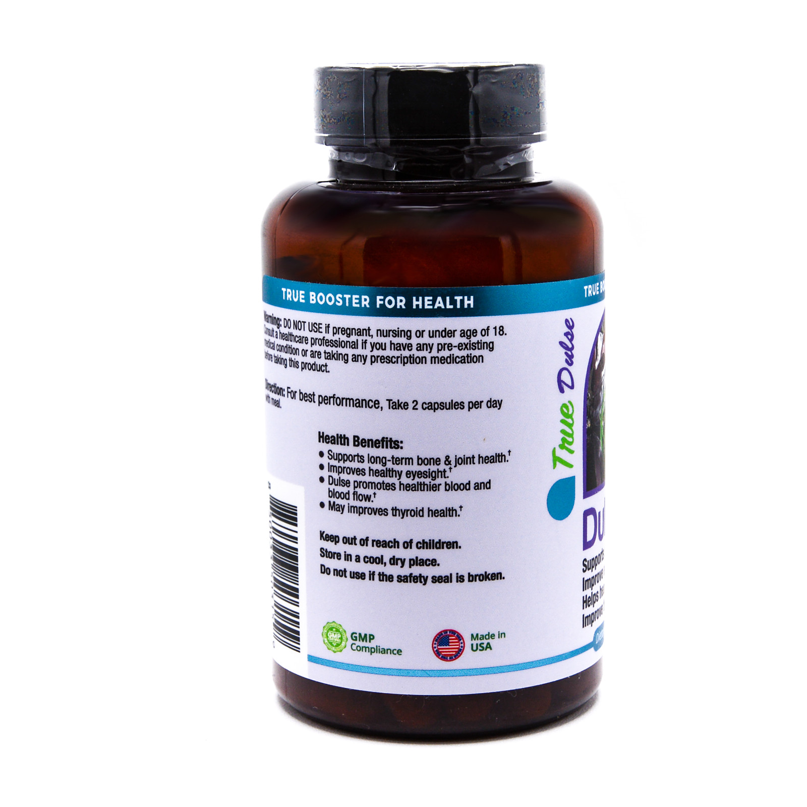 TrueMed Dulse Support Strong Bones Thyroid Health Blood Flow 650 mg 90 Capsules