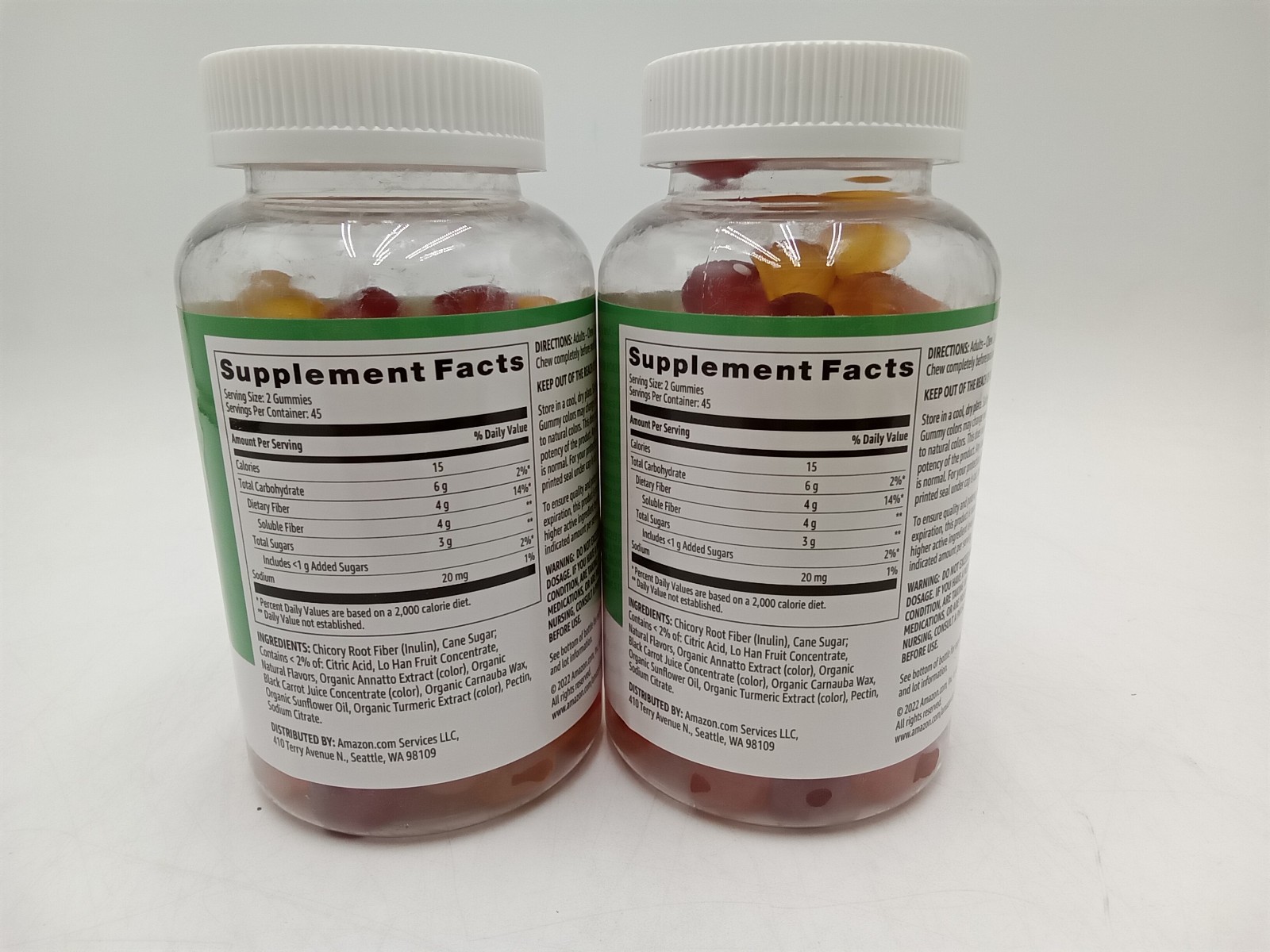 Amazon Basics Fiber Gummies 4g 90 Count Lot of 2 (180 Gummies) EXP 05/27
