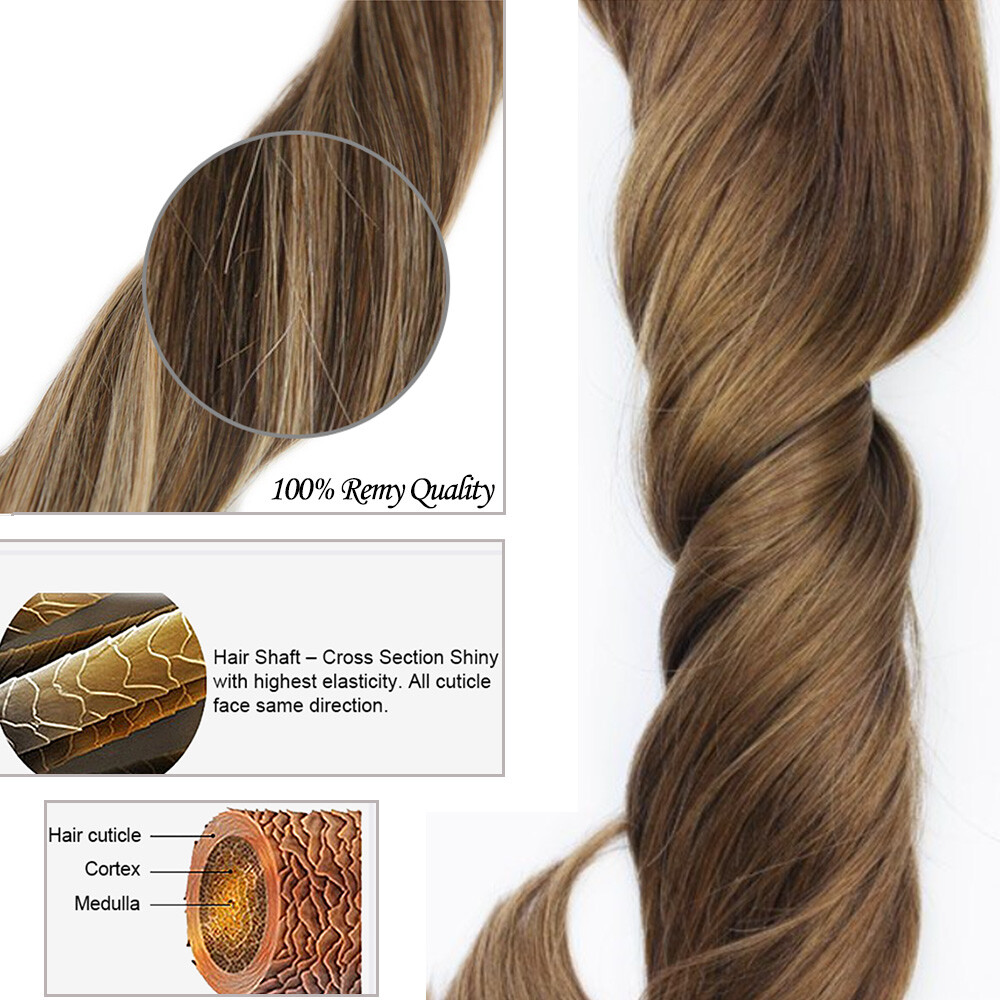 CLEARANCE Clip In 8 Pieces 18 Clips Full Head Russian Human Remy Hair Extensions