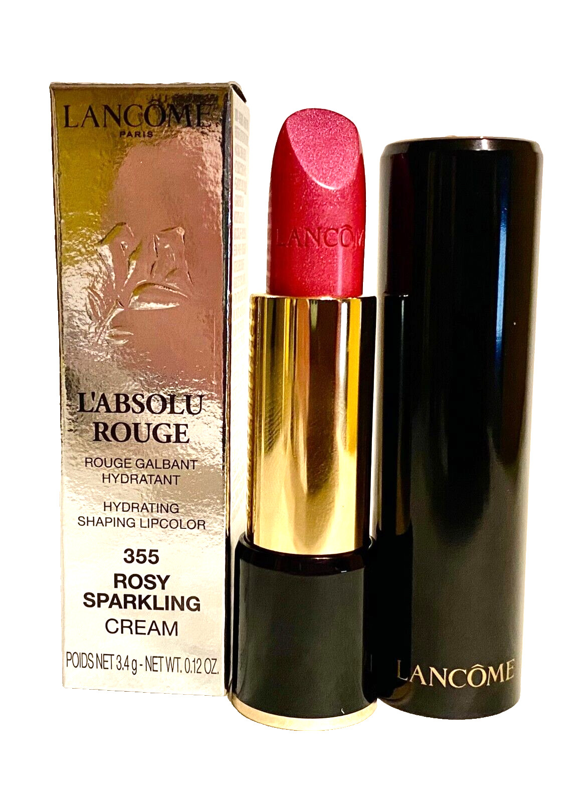 Lancome L’Absolu Rouge Lipstick – 355 Rose Sparkling / Champagne (Cream) NIB