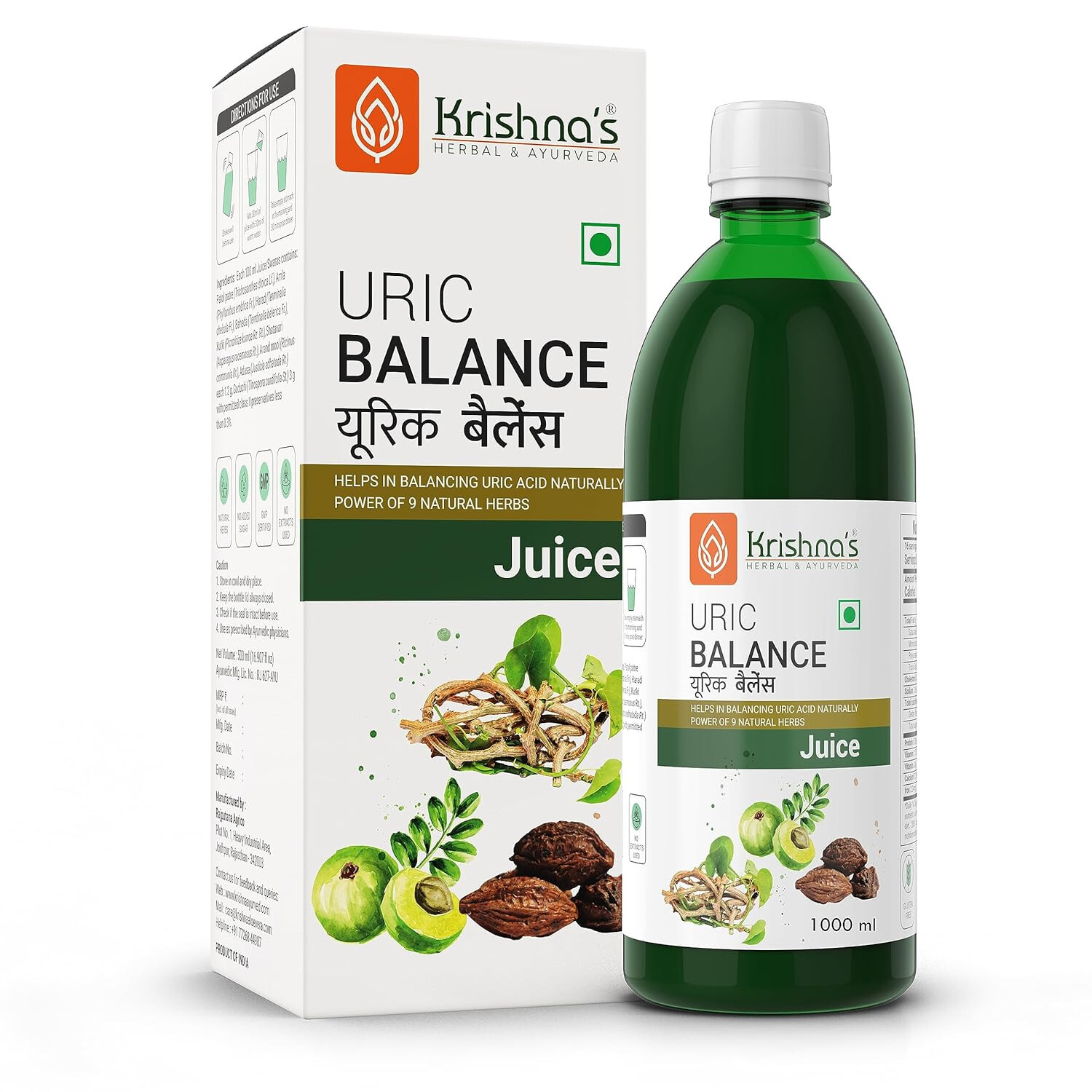 KRISHNA’S HERBAL & AYURVEDA Uric Balance Juice 1000 Ml