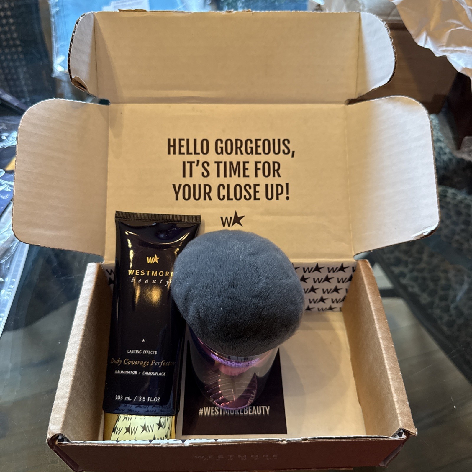 Westmore Beauty Body Coverage Perfector 3.5Oz + Large Buffer Brush – New in Box
