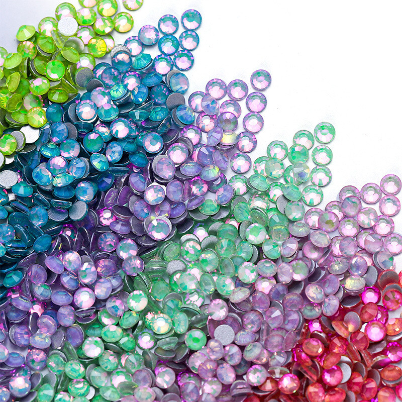 1440pcs Phantom opal Flat Back Rhinestone Glass Diamond DIY Crafts Nail Art Gems