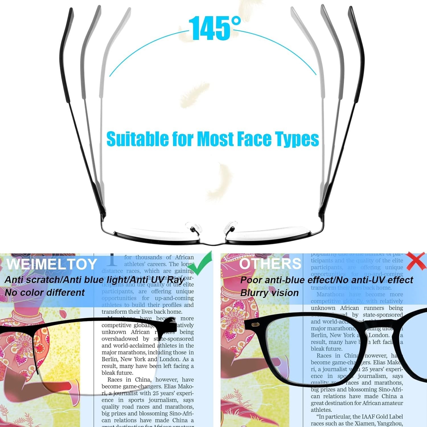 3 Pack Stylish Blue Light Blocking Reading Glasses for Men – 1.25X Magnification