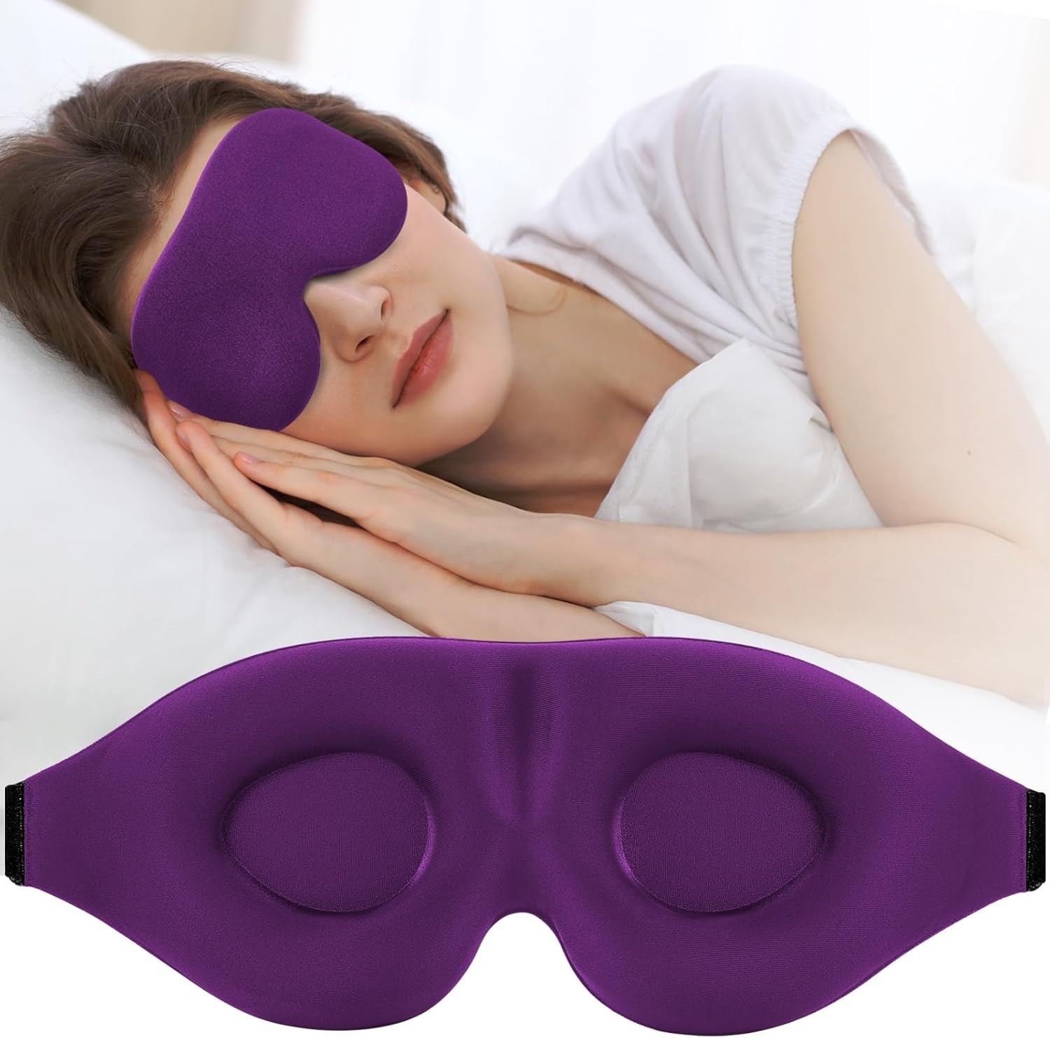 ZGGCD 3D Sleep Mask for Side Sleeper Light Blocking Sleeping Eye Mask for Wom…