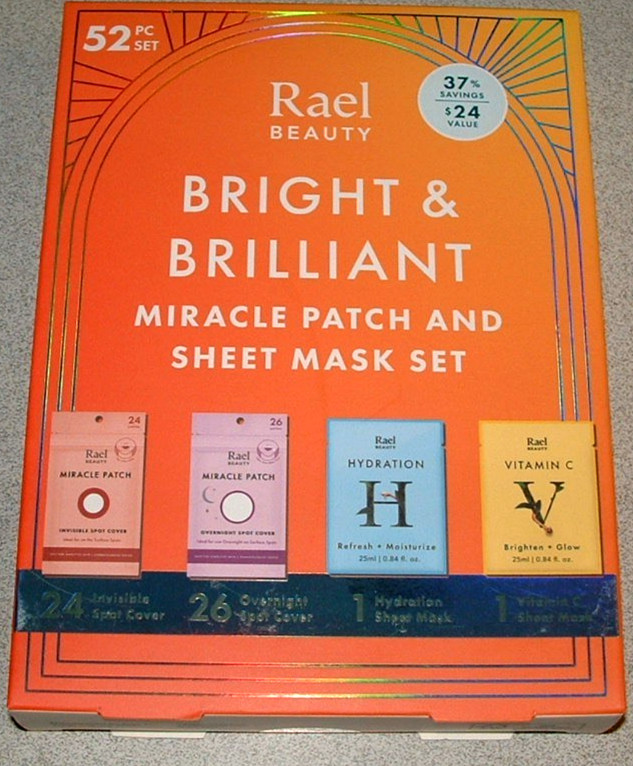 Rael Beauty Bright & Brilliant Miracle Patch & Sheet Mask Set pimple Spot cover