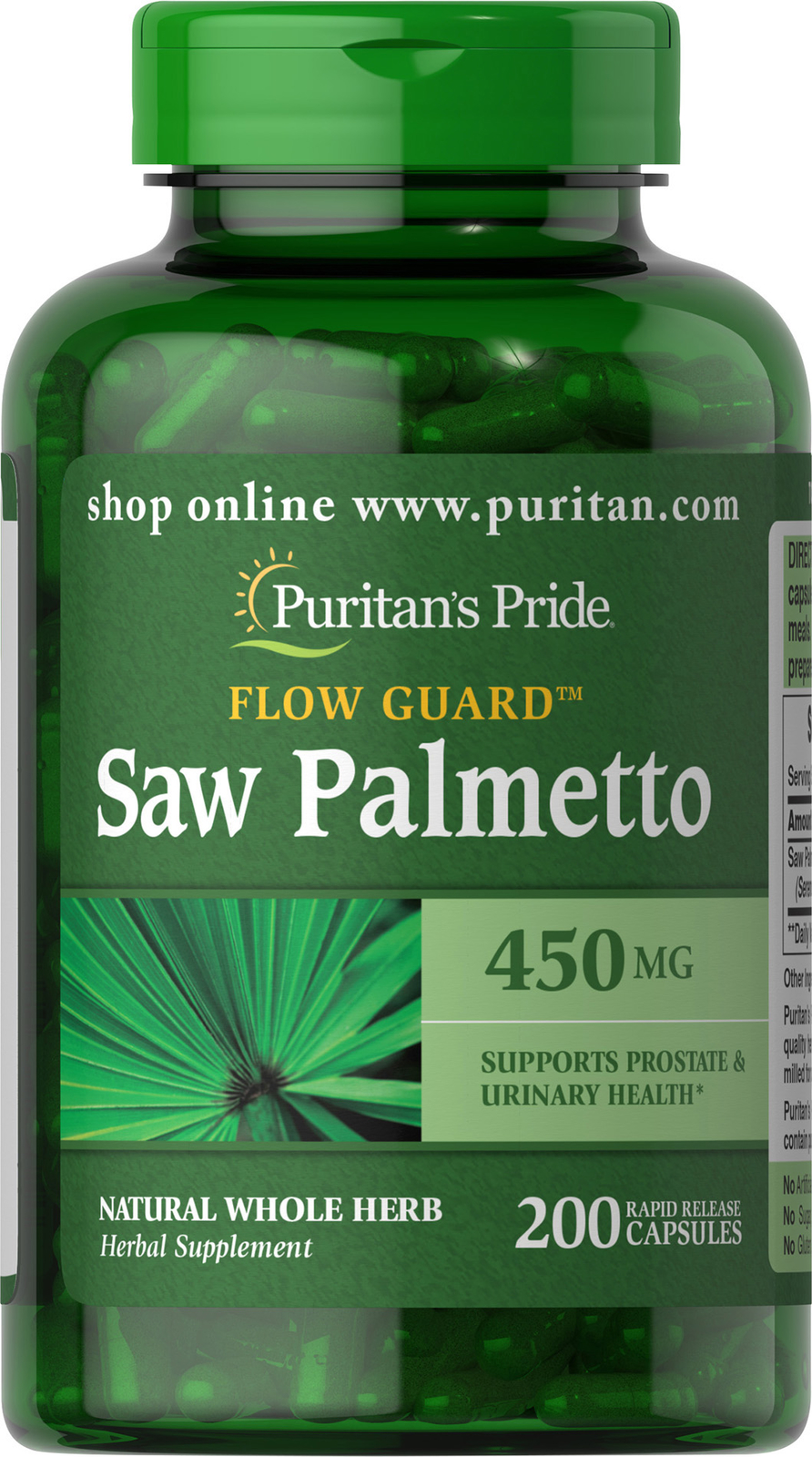 Puritan’s Pride Saw Palmetto 450 mg – 200 Capsules