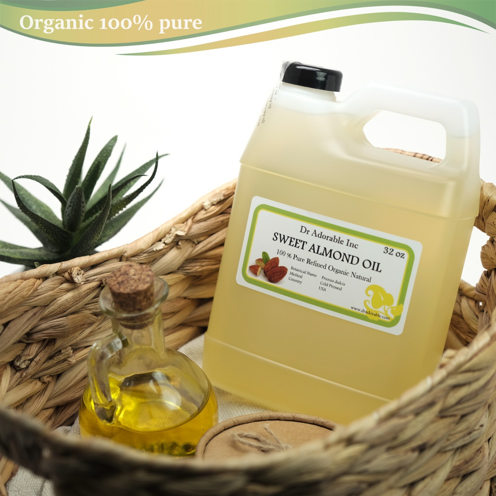 Sweet Almond Oil 100% Pure all natural from pressed almonds Hexane-Free