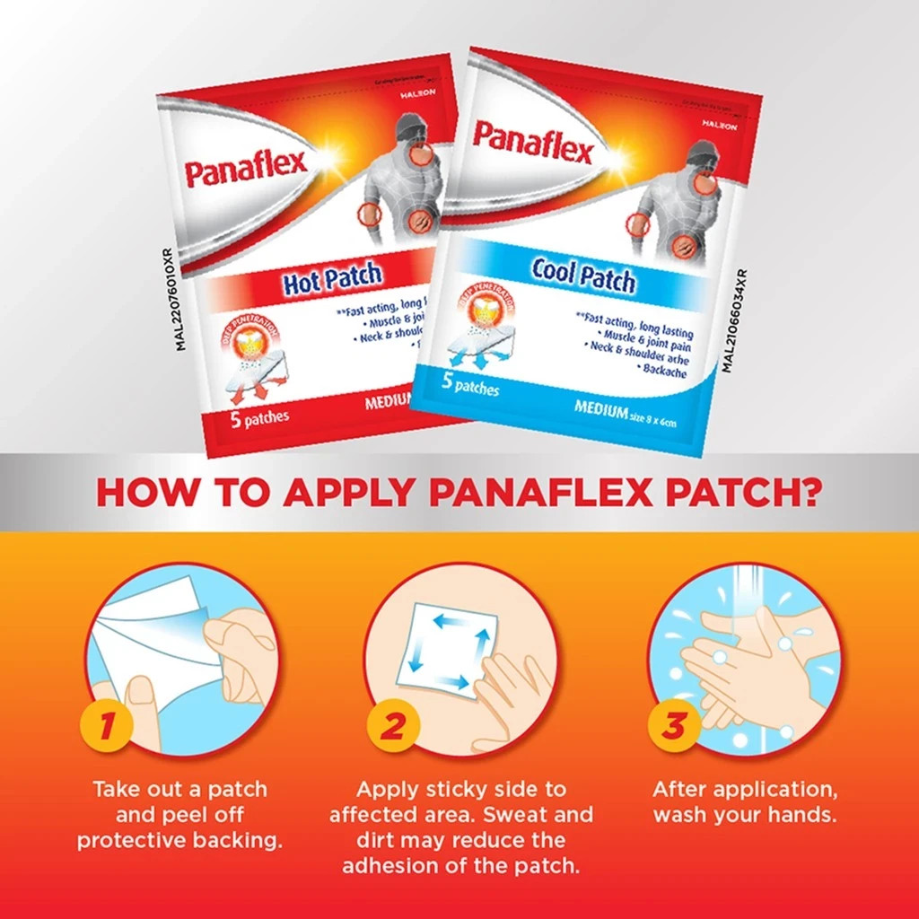 Panaflex Cooling Patch 10 Pack Fast Pain Relief Back Neck Shoulder Easy Peel
