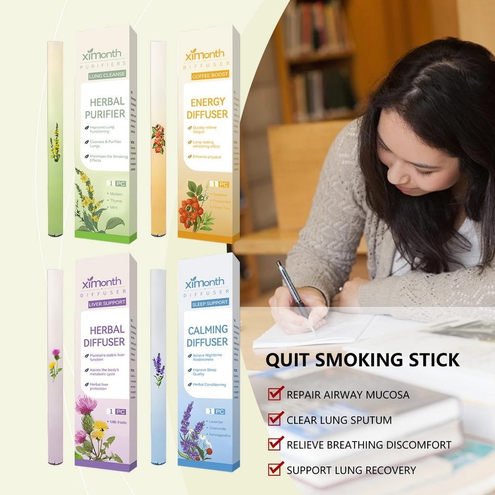4 Style Herbal Diffuser w/Mullein Thyme Mint for Lung Health Fresh Air 4 packs