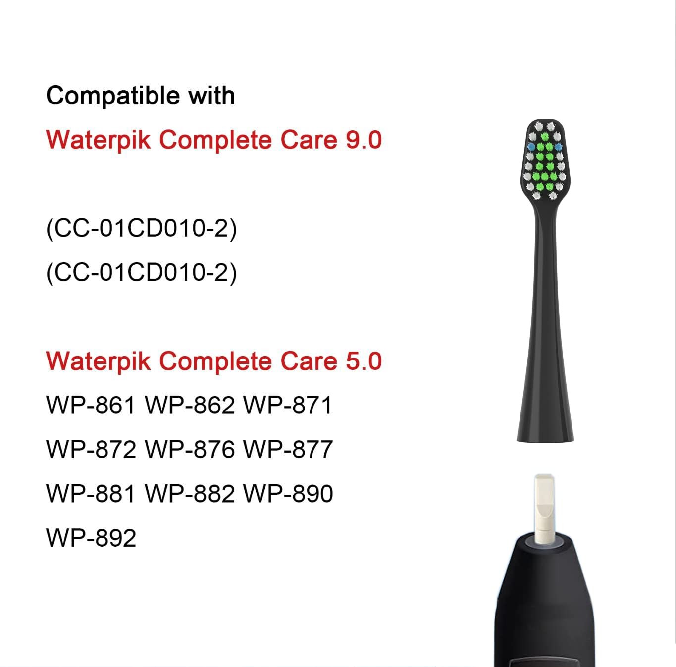 Replacement Toothbrush Heads Fits for 1 Count (Pack of 8), Black 9.0/5.0