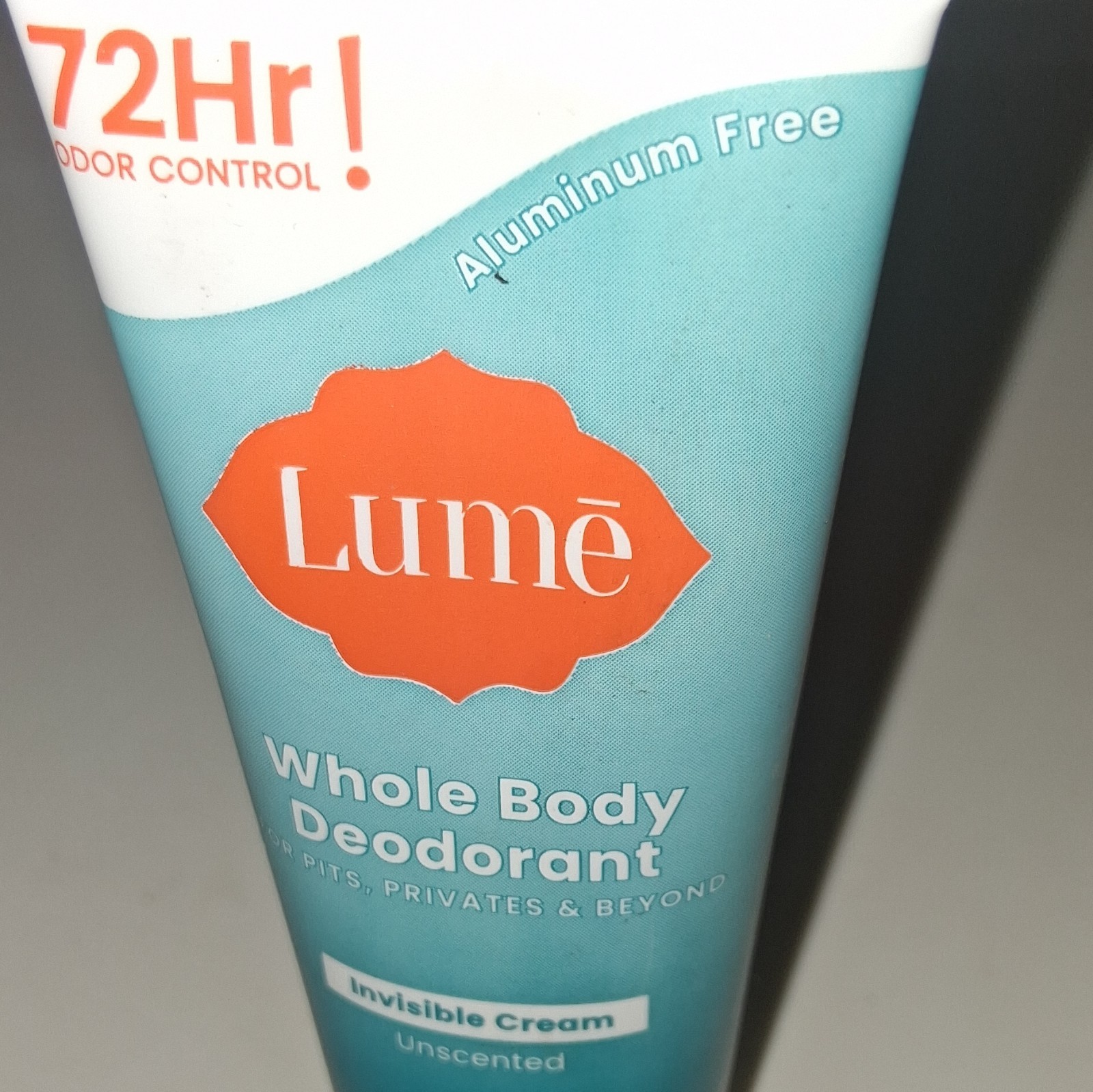 Lume Whole Body Deodorant Invisible Cream Aluminum-Free Unscented 2.2 oz