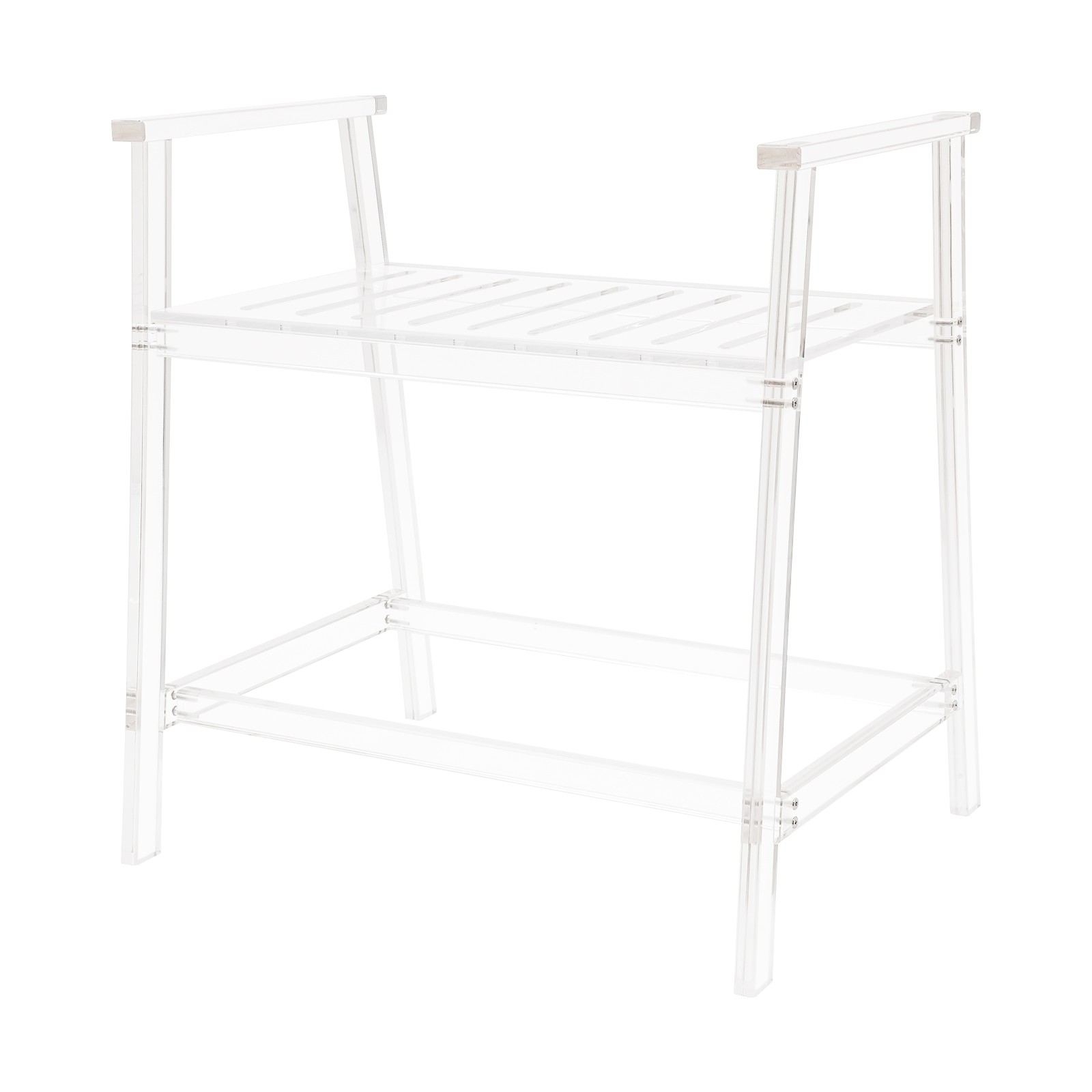 Acrylic Shower Stool Foldable Bathroom Shower Seat Bench with Side Handle