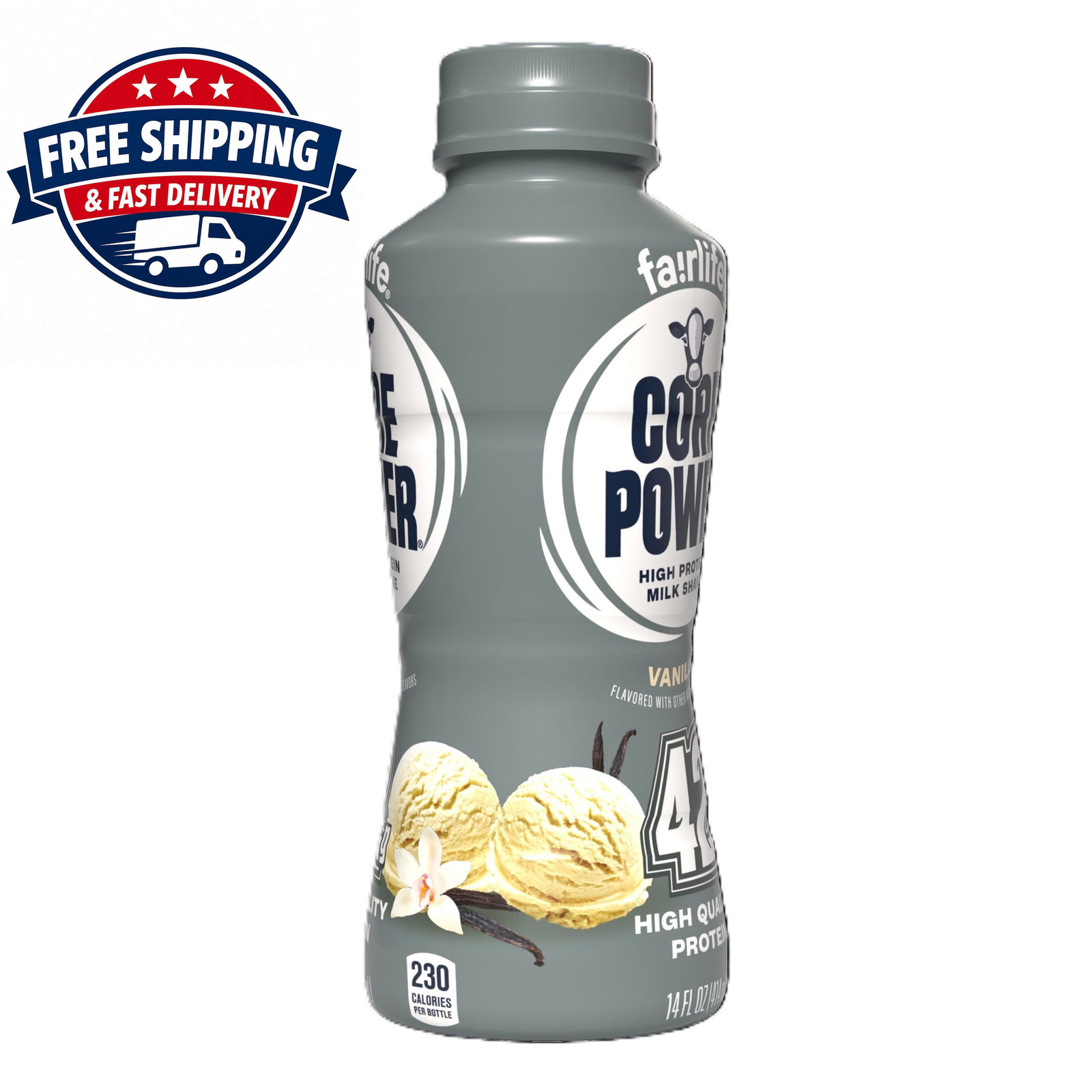 Core Power Elite High Protein Shake, Vanilla, 42g Bottle, 14oz, 12 Pack