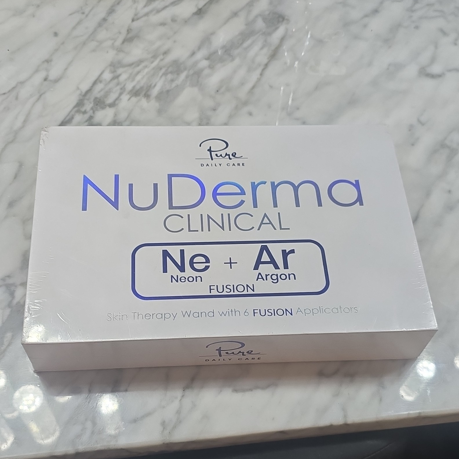 Pure Daily Care NuDerma Clinical Neon/Argon Skin Therapy Wand 6 Tips 110V