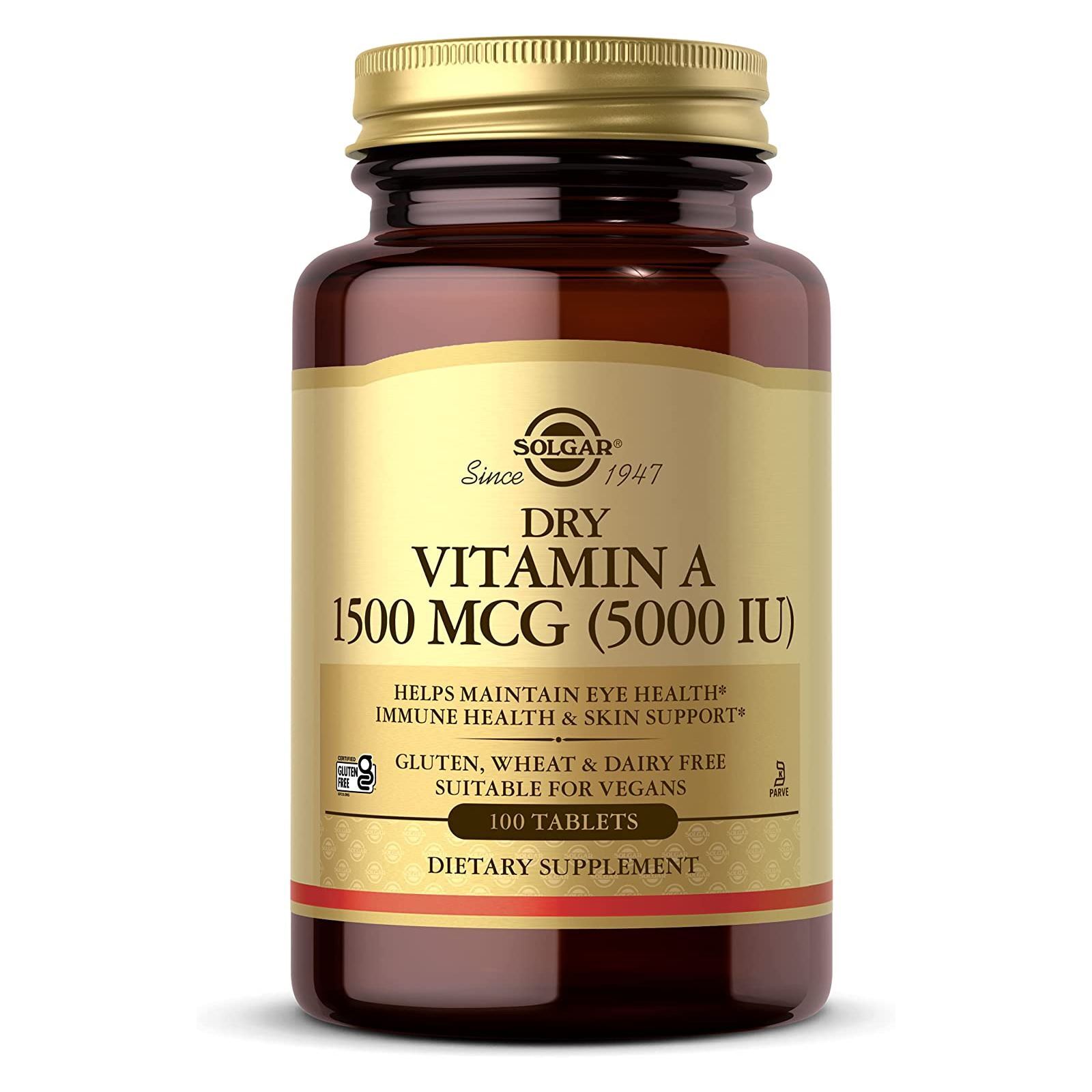 Solgar Dry Vitamin A 1500 mcg (5000 IU) 100 Tablets
