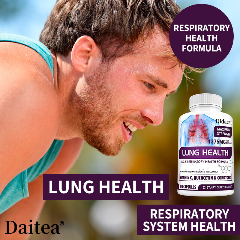 Lung Health 120 Capsules Lung Cleanse Detox Respiratory Quercetin Bromelain