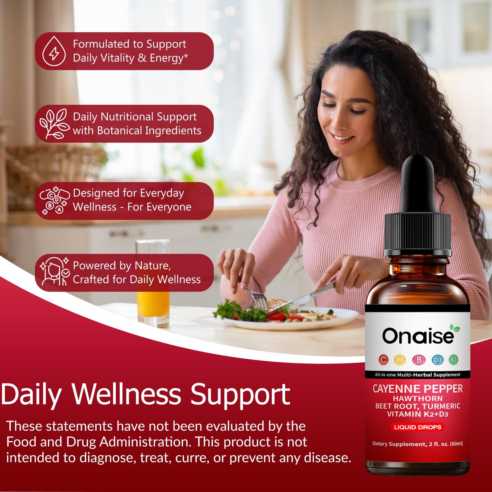 Cayenne Pepper Drops,2 Pack Cayenne Supplement with Hawthorn Berry, Vitamin D…