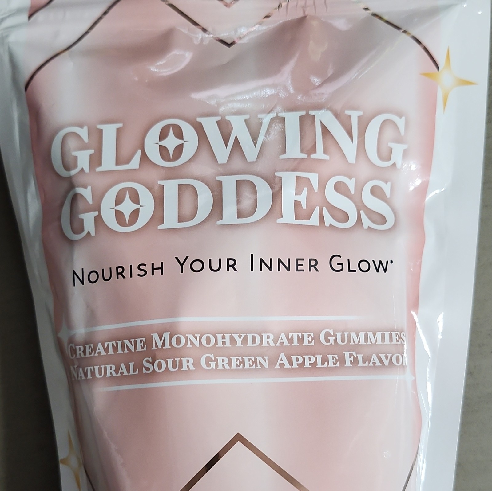 Glowing Goddess Creatine Monohydrate Gummies Sour Green Apple 120 5,000mg