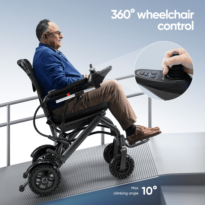 Used Foldable Electric Wheelchairs Intelligent Lightweight For Airline