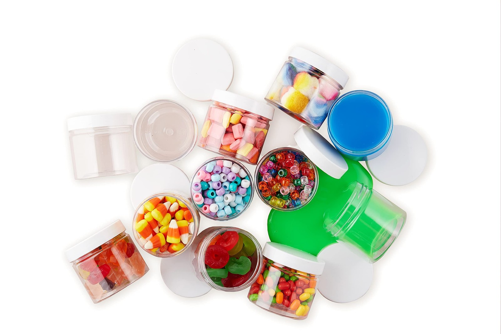 Healthy Packers® Small Plastic Jars with Lids 4 oz 12-Pack Clear Screw-On Tops