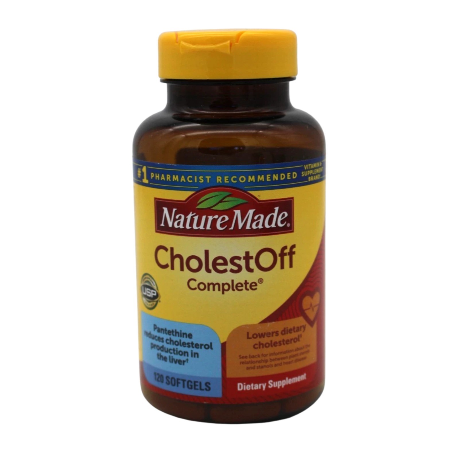 Nature Made CholestOFF Complete 120 Softgels Reduces Cholesterol Exp 02/26