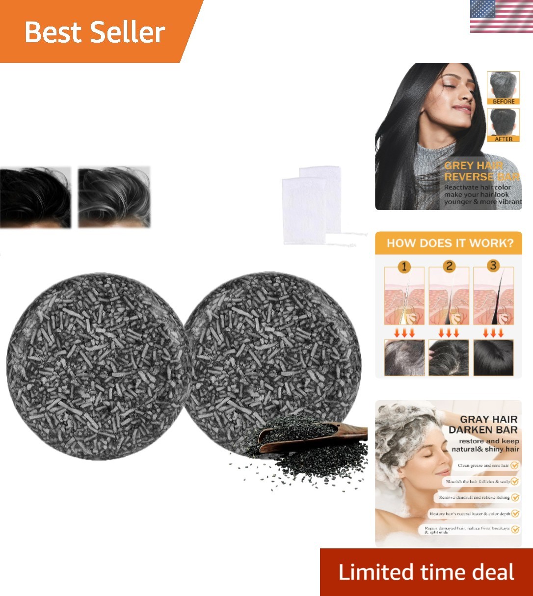 Nourishing Shampoo Bar – Soothe & Revive Grey Hair with Ginger Extract
