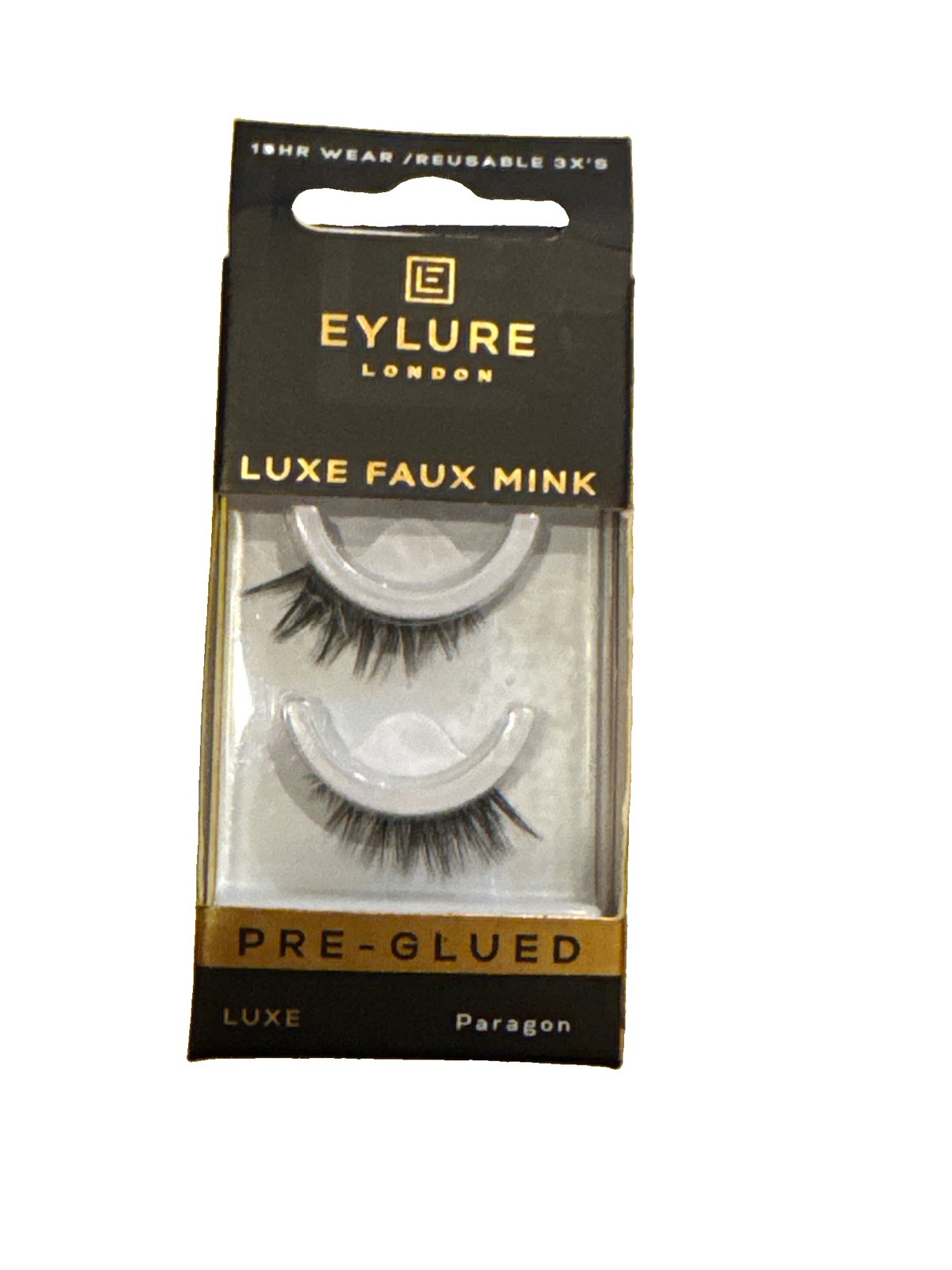 Eylure Pre-Glued False Eyelashes, Luxe Faux Mink Paragon 1 pair (Pack of 1)