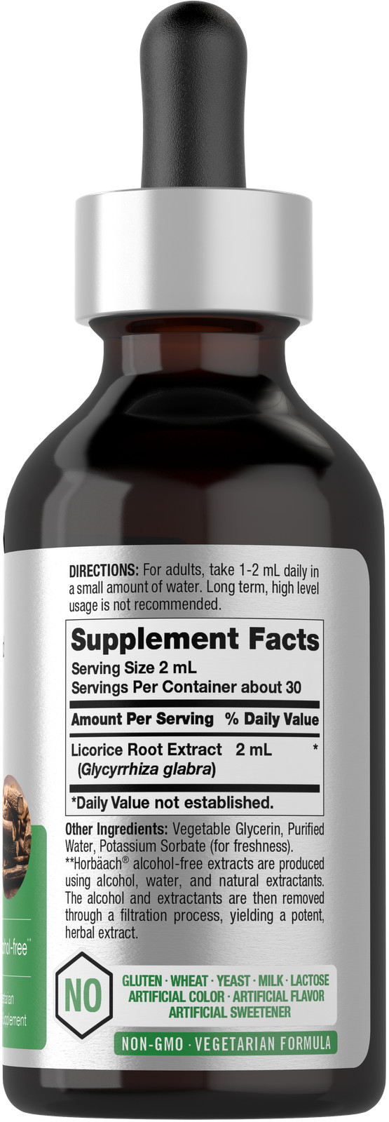 Licorice Root Liquid Extract | 2 fl oz | Alcohol Free | Vegetarian | by Horbaach