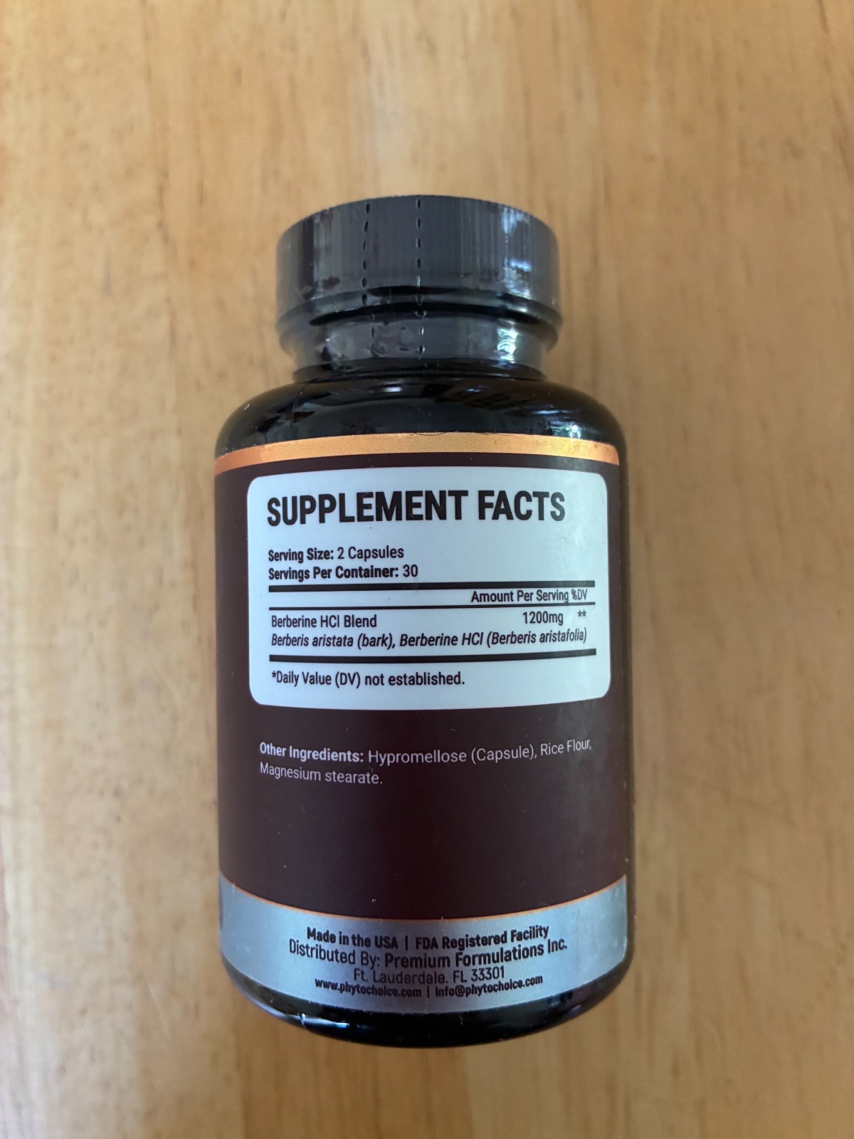 Phytochoice Berberine HCl Extract 1200 mg Glucose Balance 60 capsules