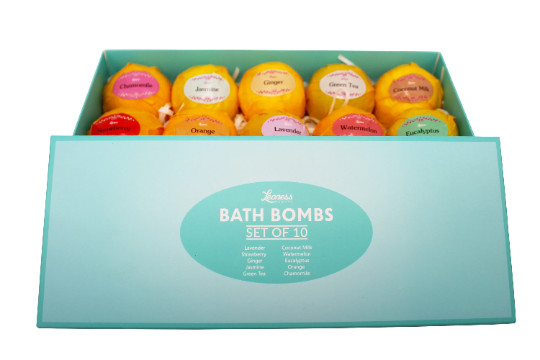 Bath Bombs Gift Set – Ten (10) Unique Scents in One Box, Relaxation in a Box