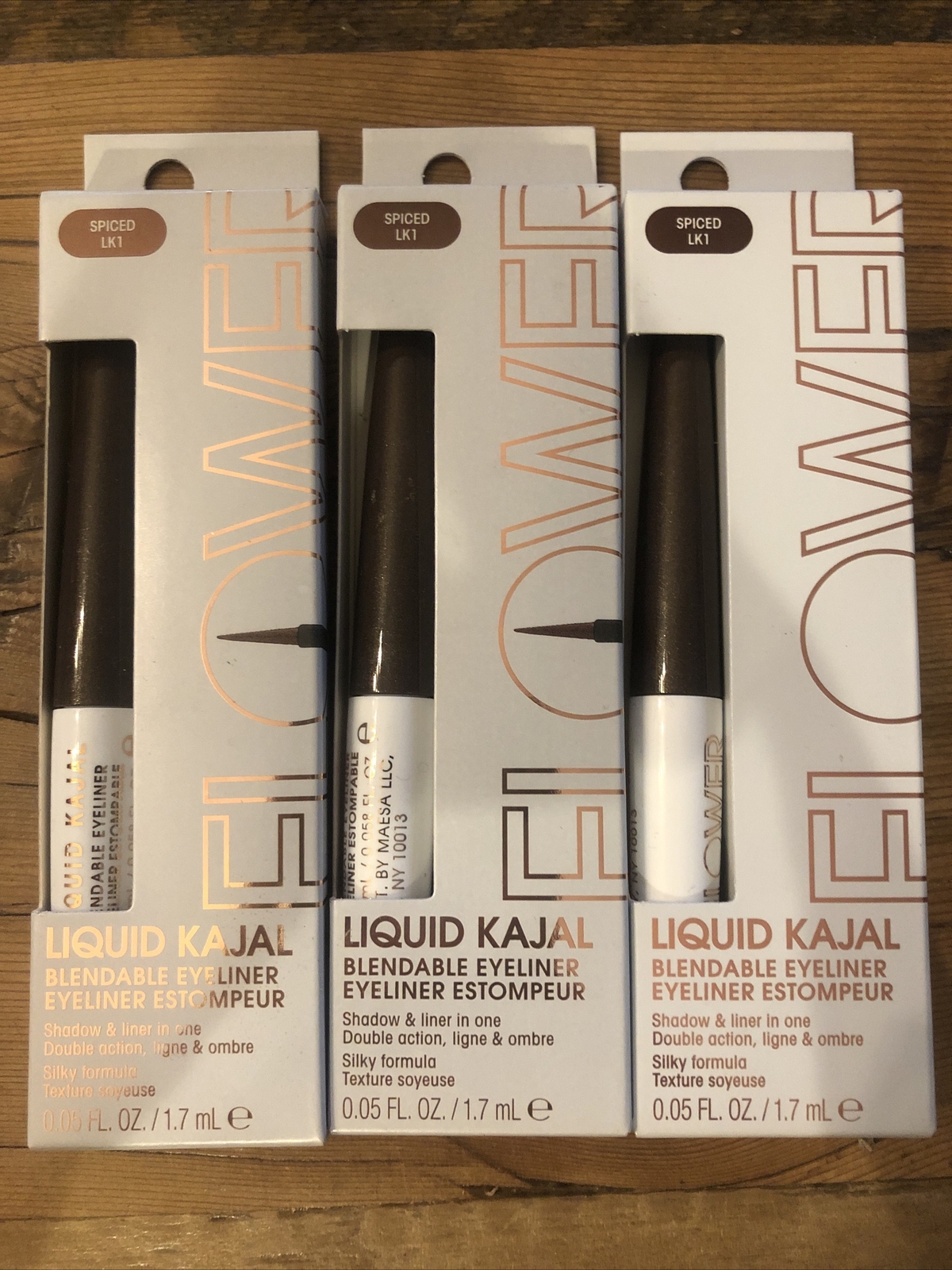 Flower Beauty Liquid Kajal Blendable Eyeliner & Shadow In 1 Spiced LK1 3 Pack