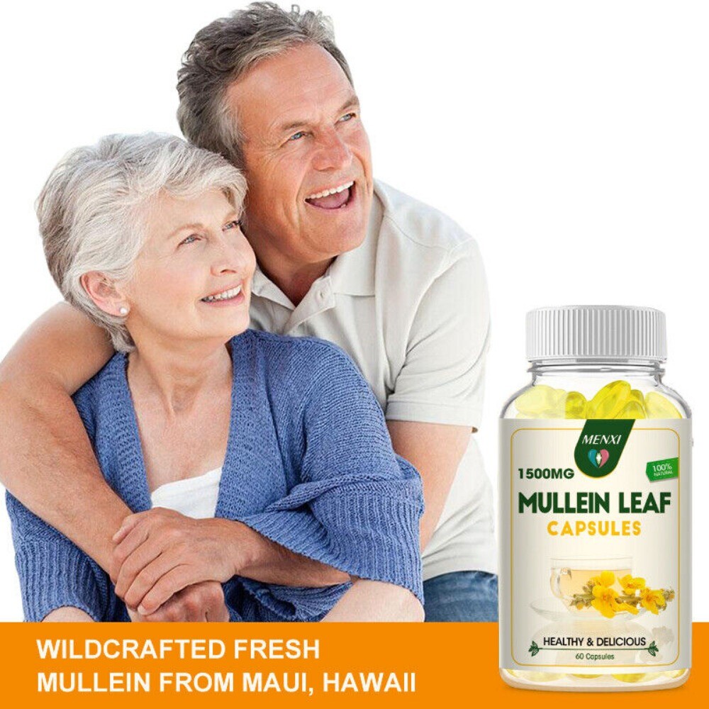 Mullein Leaf 240 Capsules for Lung Cleansing & Detox Herbal Dietary Supplement