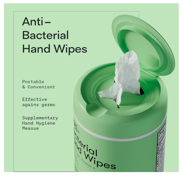 (2 cases) Lot of 24 Antibacterial Hand Wipes with Aloe and Vitamin E 1200 Count