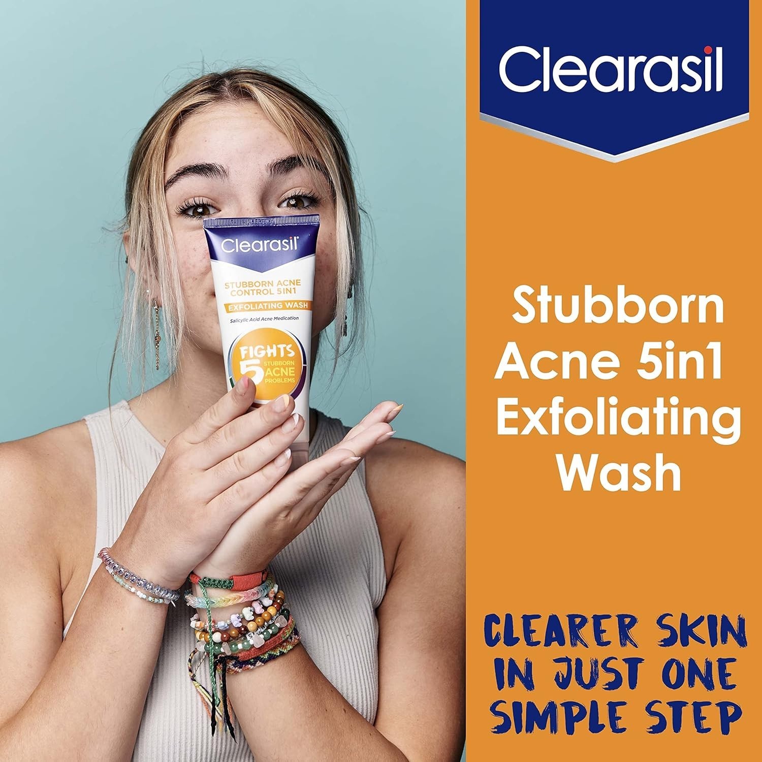 Clearasil Stubborn Acne Control 5in1 Exfoliating Wash, Maximum Strenght with 2%
