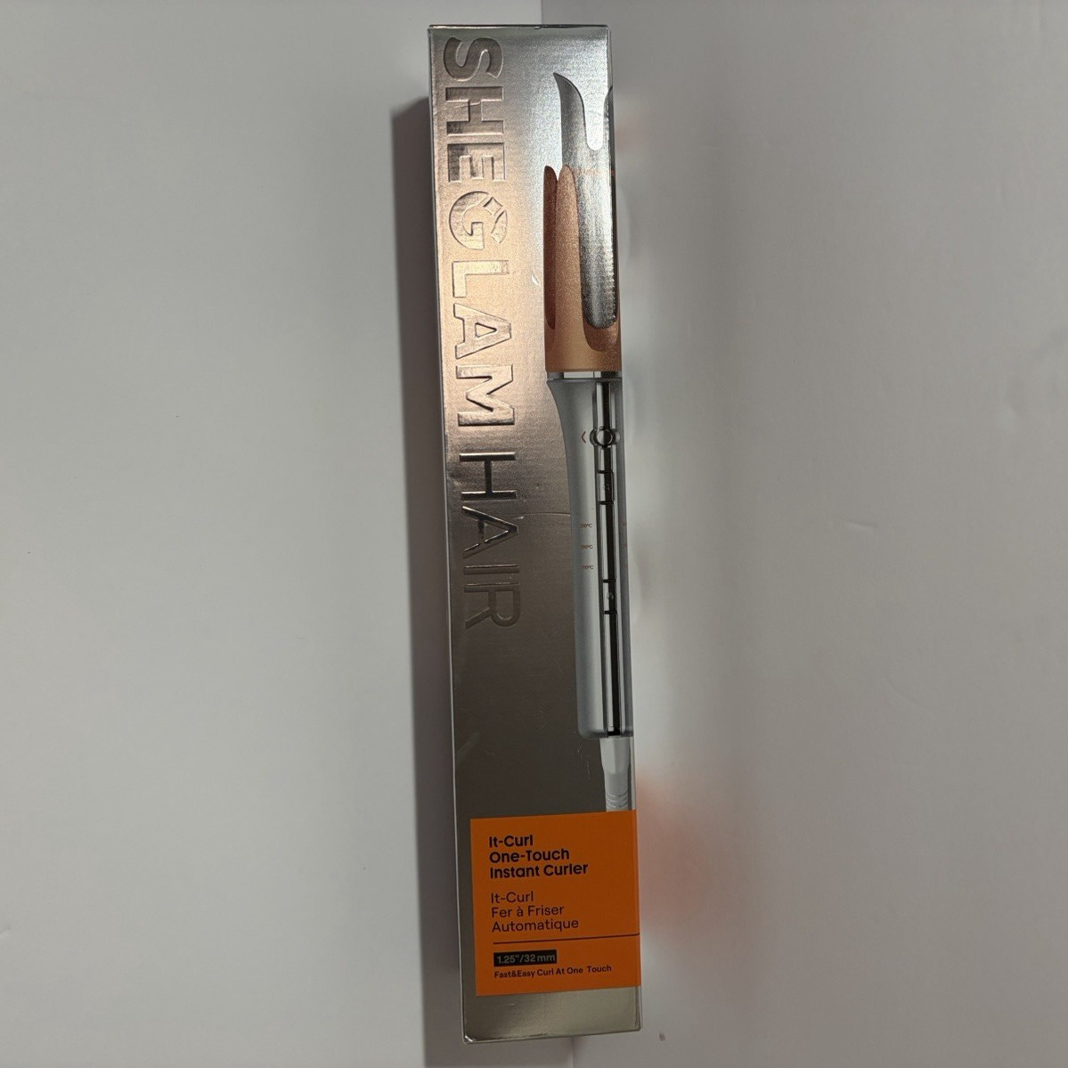 SHEGLAM i-Curl One-Touch Instant Curler 1in Ceramic Anti-Scald 410°F Silver