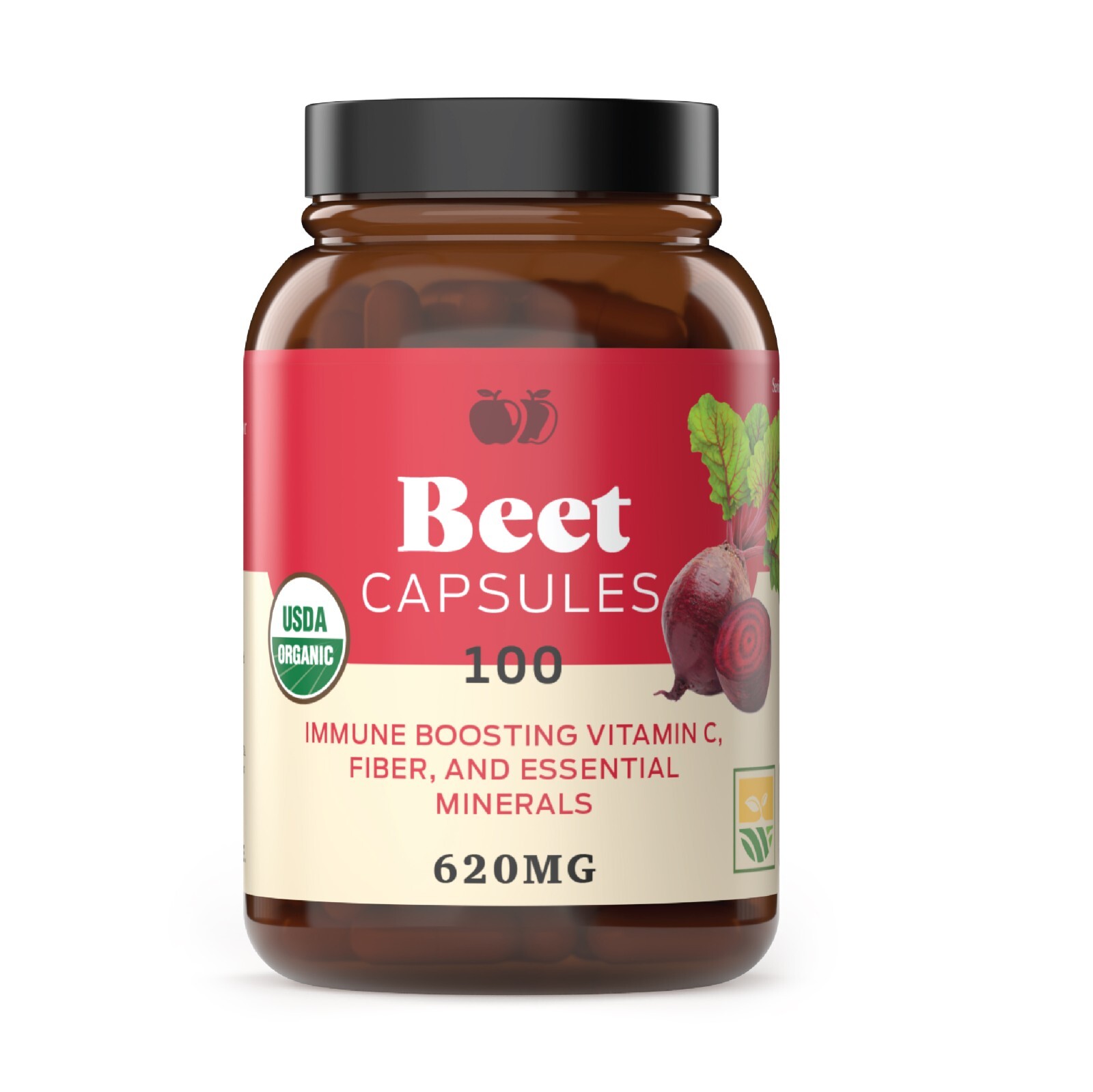 Organic Beet Root Capsules – Made in USA, Boost Energy, Stamina, Nitric Oxide